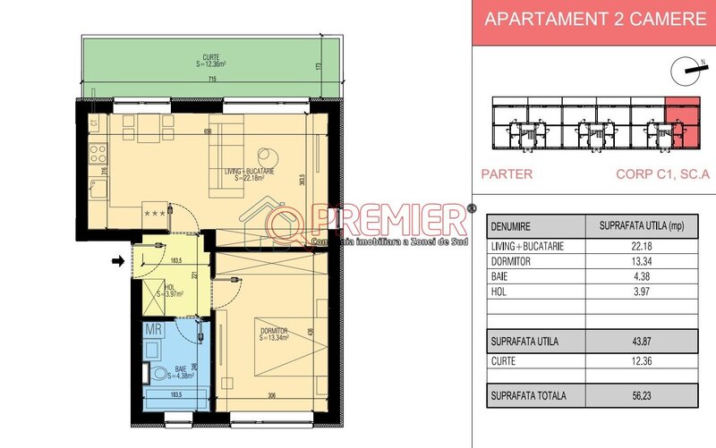 Popesti Leordeni - Primarie - 2 camere si curte